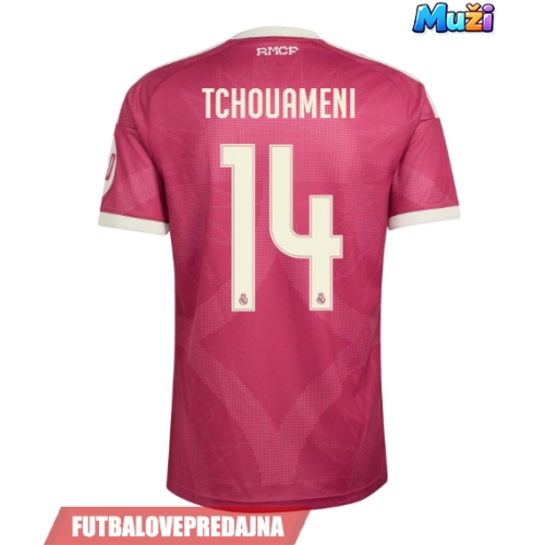 Lacne Muži Futbalové dres Real Madrid Aurelien Tchouameni #14 2026-27 Krátky Rukáv - Tretina